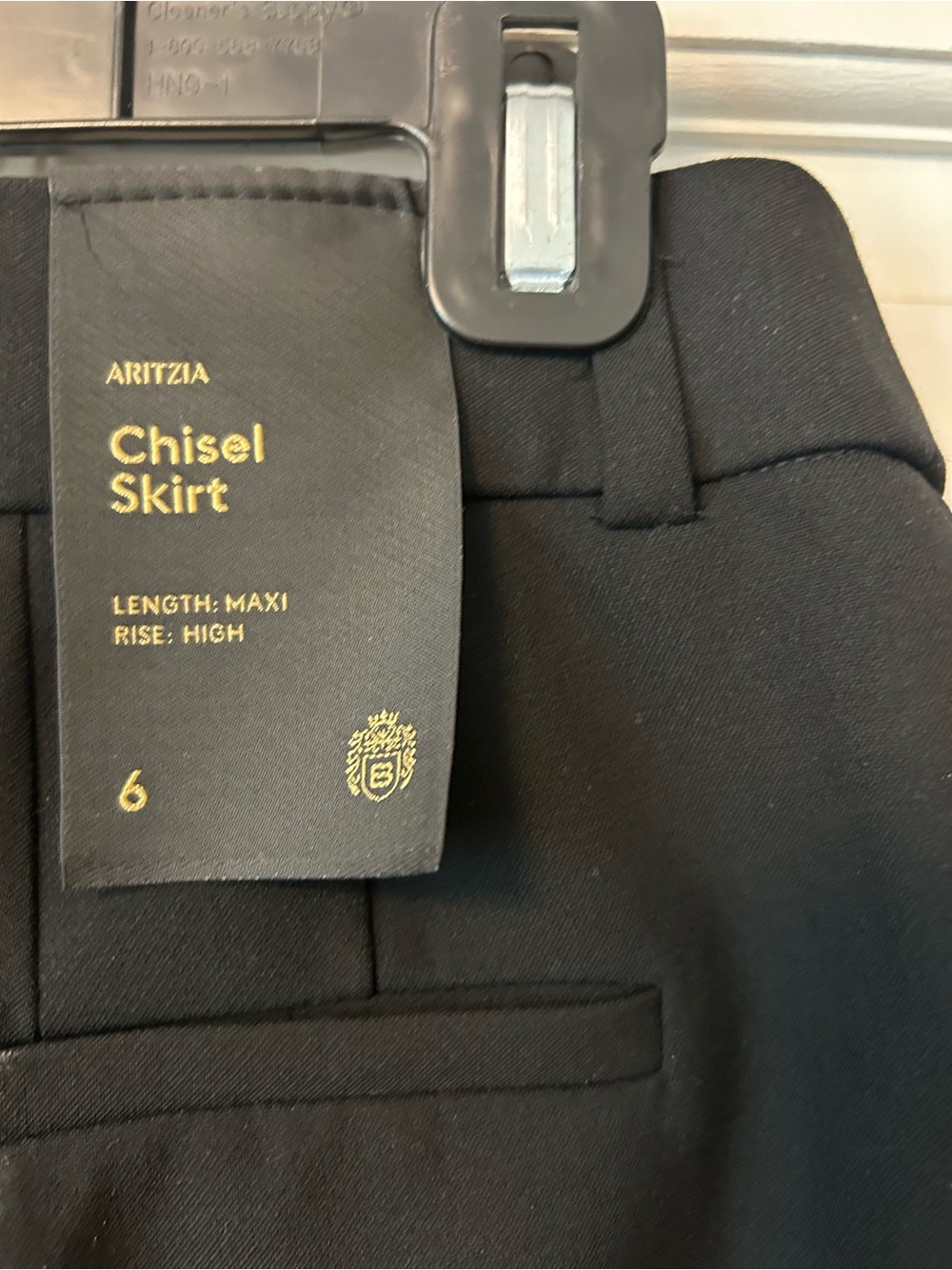Aritzia Black Midi Pencil Skirt with Belted Waist Detail - Picture 4 of 5